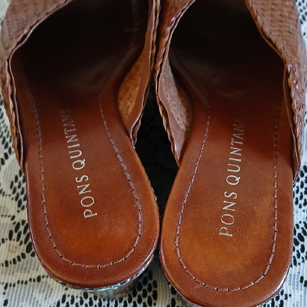Pons Quintana Brown Woven Mules - Picture 4 of 9